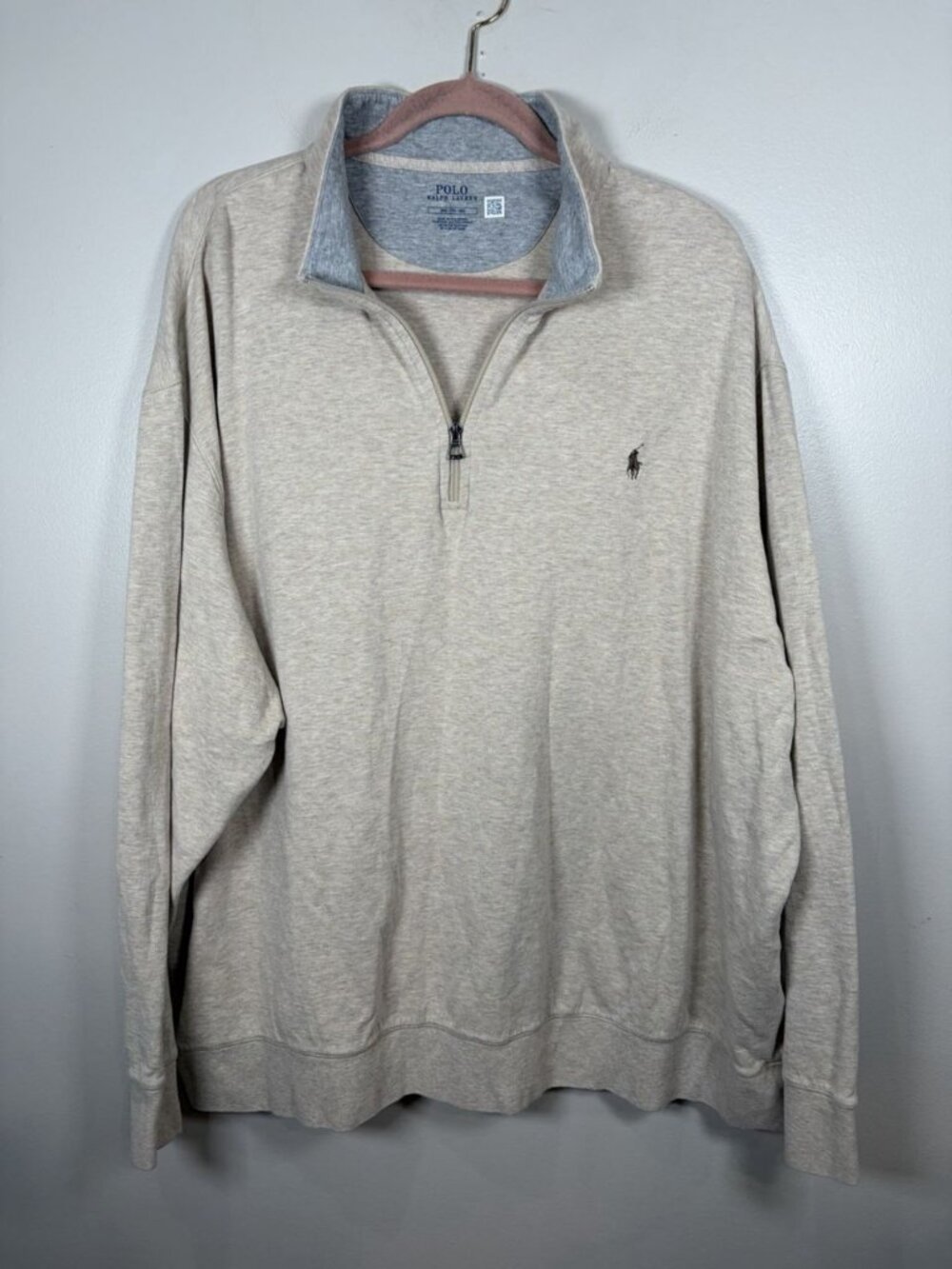 Polo Ralph Lauren Luxury Jersey Quarter 1/4 Zip Pullover Size 3XB Classic